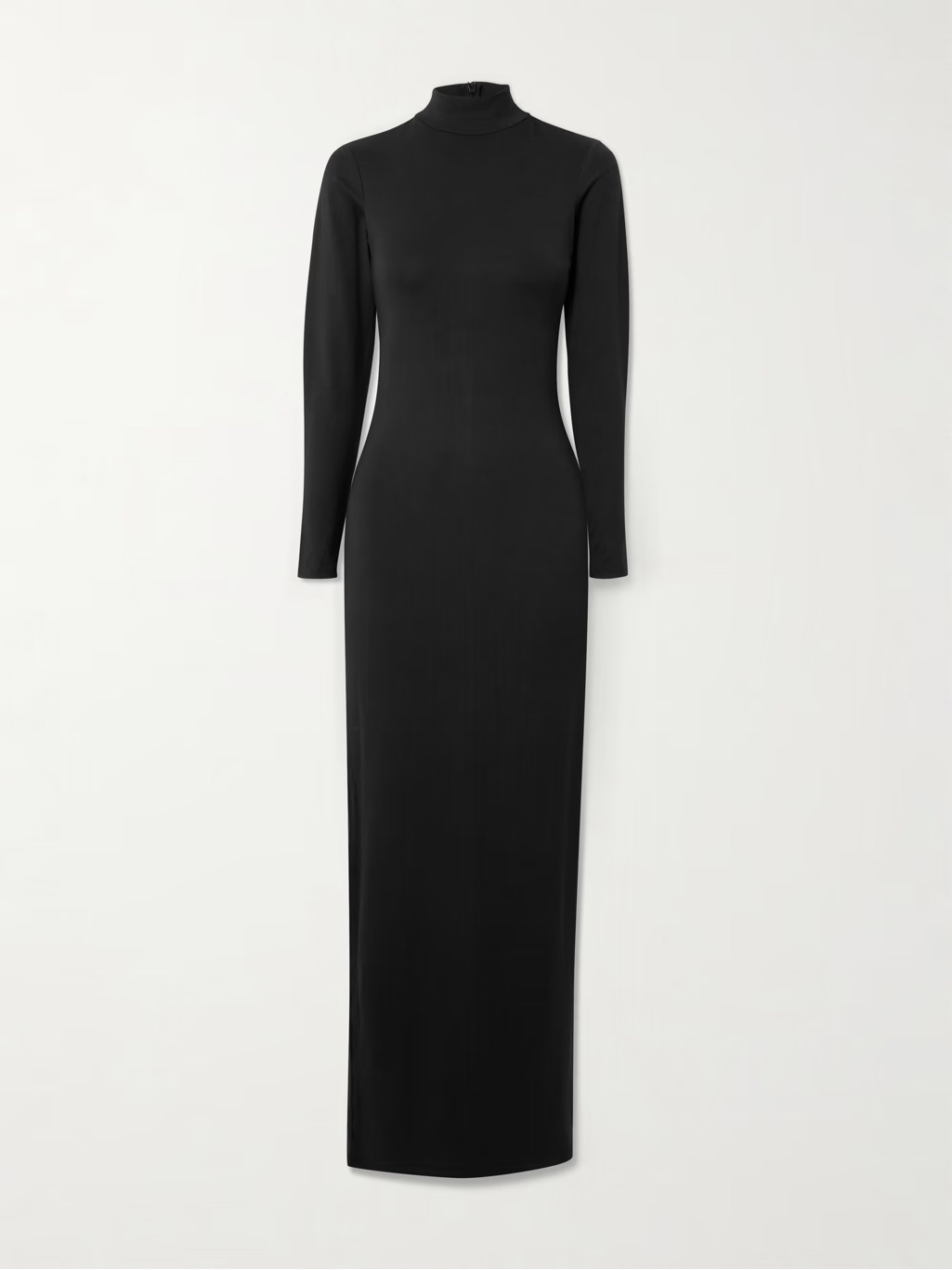 Skims Black Long Sleeve Mockneck Maxi Dress